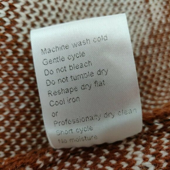 CocoGio Made in Italy Aztec Fringed Wool Blend Cardigan Sweater Small Longline - Picture 9 of 9